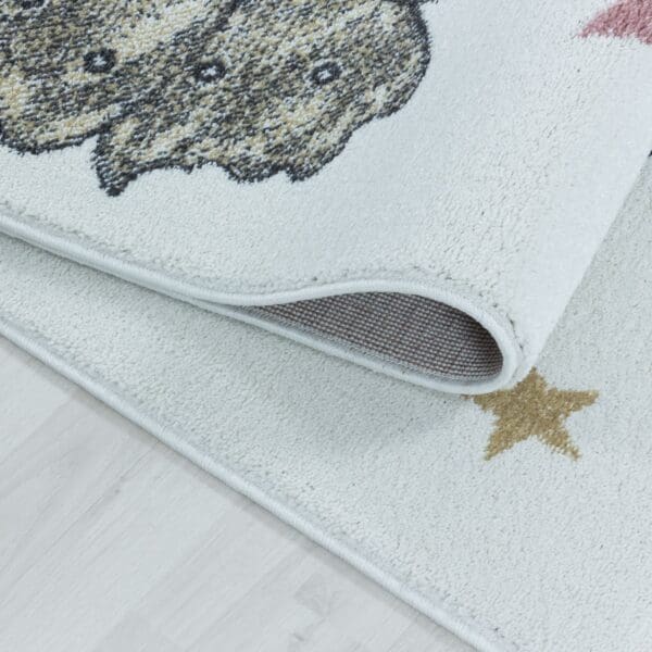 Rond Kindervloerkleed Mini Dino Design Laagpolig Blauw