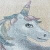 3354.jpg Rond Kindervloerkleed Unicorn Design Laagpolig Geel