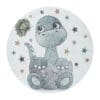 Rond Kindervloerkleed Mini Dino Design Laagpolig Blauw