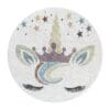 4758.jpg Rond Kindervloerkleed Unicorn voor Kinderkamer Wit