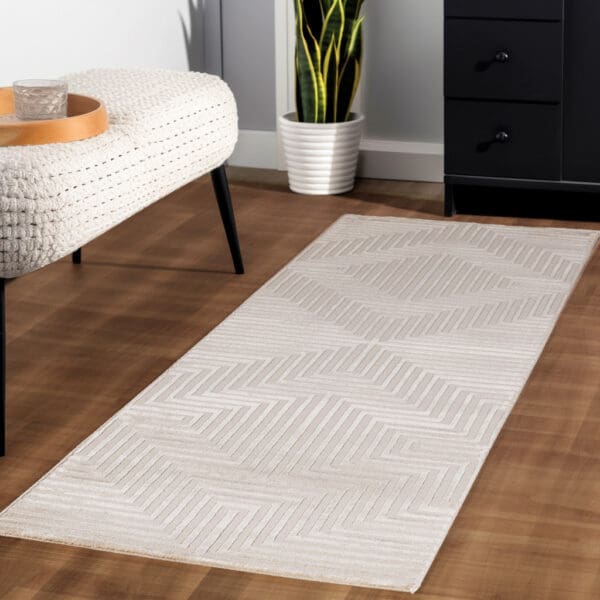 Laagpolige loper - Diamond Lines Beige