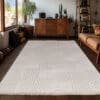 Laagpolig zacht vloerkleed - Mixed Lines Beige