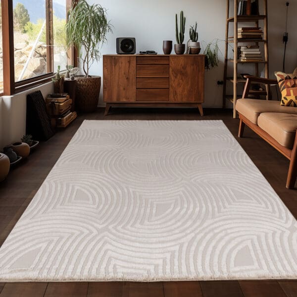 Laagpolig zacht vloerkleed - Assorted Lines Beige