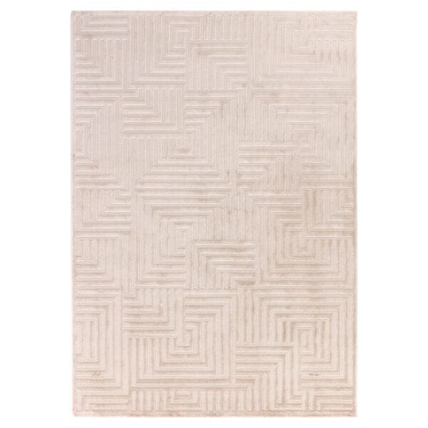 Laagpolig zacht vloerkleed - Varied Lines Beige