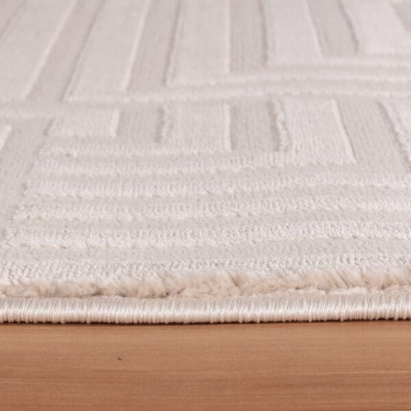 Laagpolig zacht vloerkleed - Varied Lines Beige