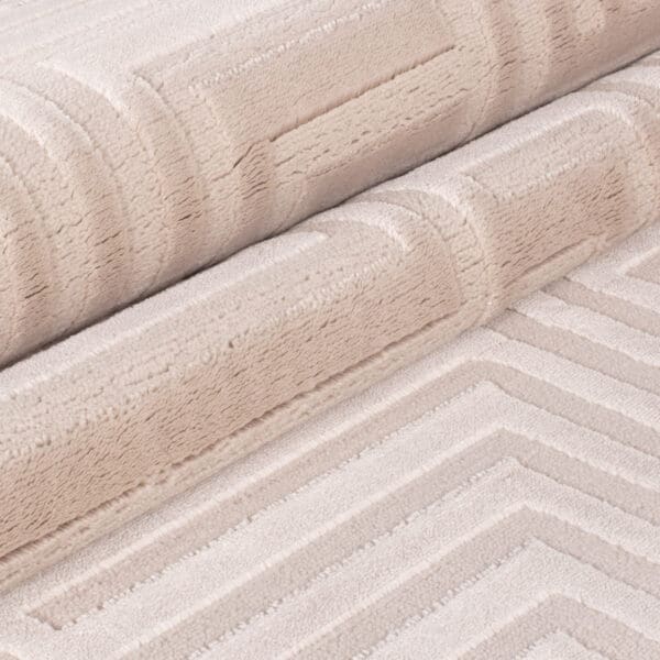 Laagpolig zacht vloerkleed - Varied Lines Beige
