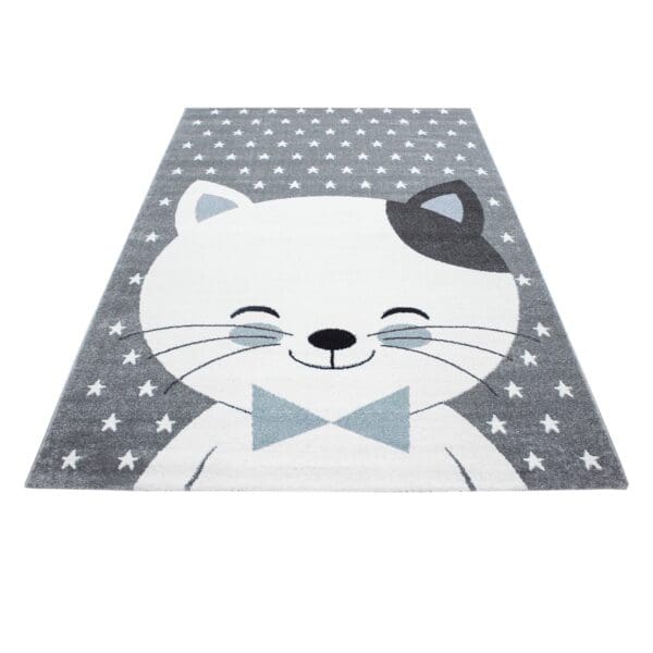 1128.jpg Kindervloerkleed Kitten Design voor Kinderkamer Blauw