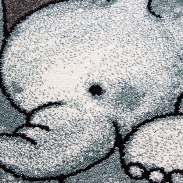 1139.jpg Rond Kindervloerkleed Baby Olifant Design voor Kinderkamer Blauw