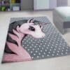 Kindervloerkleed Unicorn Design voor Kinderkamer Roze