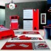 Kindervloerkleed Racewagen Design voor Kinderkamer Rood