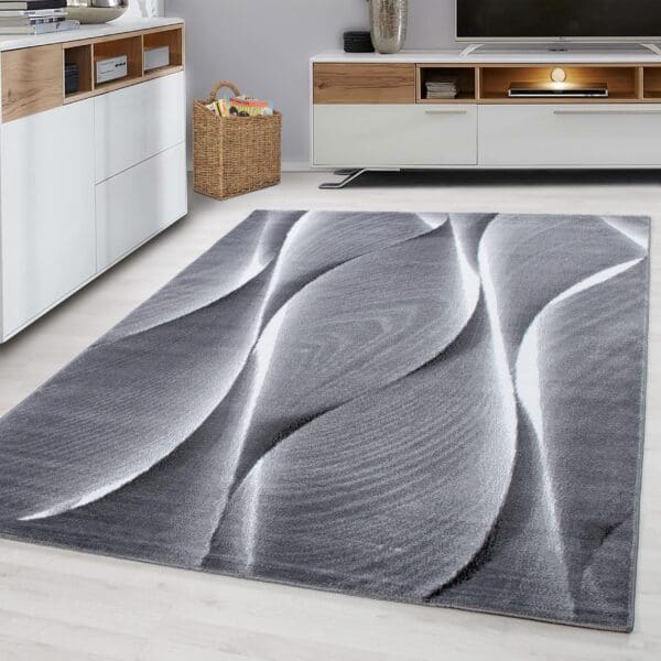 1298-scaled-1.jpg Laagpolig Vloerkleed Golvend Design Zwart