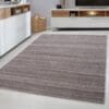 Laagpolig Vloerkleed Gestreept Design Beige