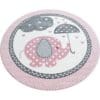 1651.jpg Rond Kindervloerkleed Mini Olifant Design voor Kinderkamer Roze