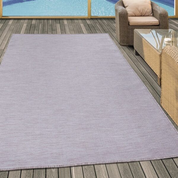 Buitenvloerkleed Naturel Platgeweven Roze