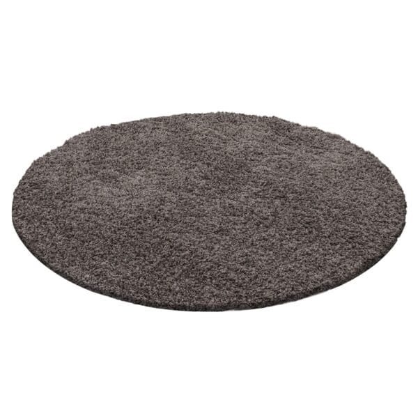 Rond Vloerkleed Modern Hoogpolig Zacht Taupe