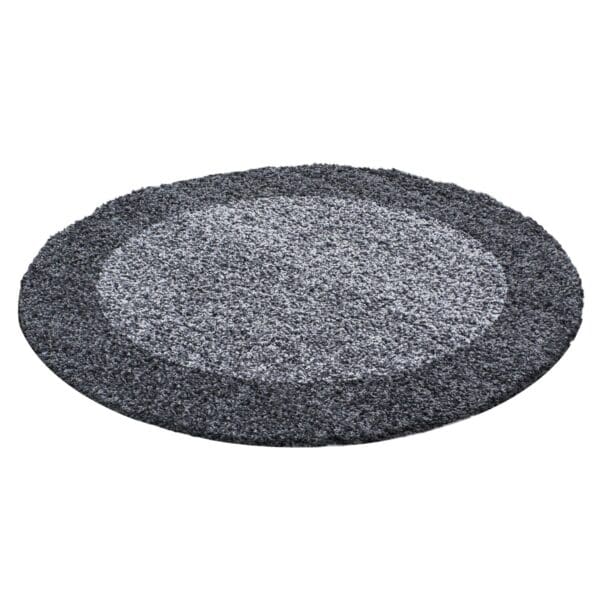 Rond Vloerkleed Hoogpolig Zacht Rechthoek Design Grijs