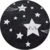 2424.jpg Rond Kindervloerkleed Sterrenhemel Design voor Kinderkamer Grijs