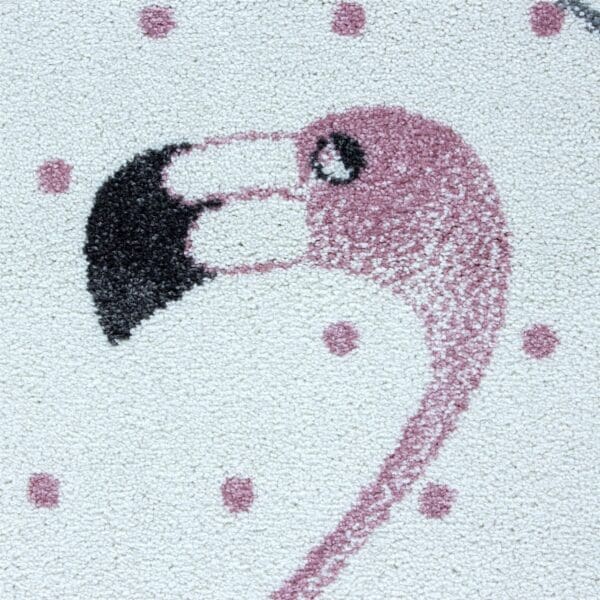 2444.jpg Rond Kindervloerkleed Flamingo Design voor Kinderkamer Roze