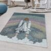 Kindervloerkleed Raket Design Laagpolig Blauw