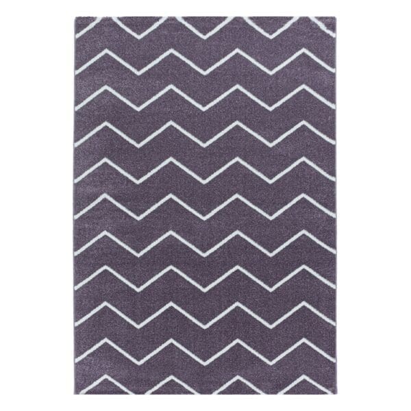 Modern Laagpolig Vloerkleed Grafisch Design Paars