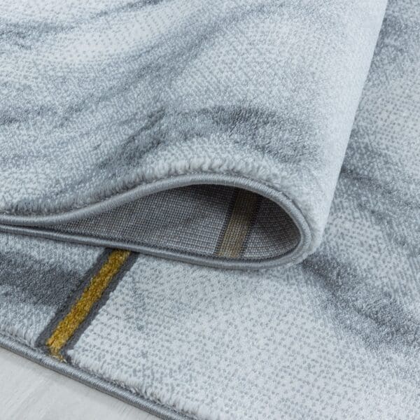 Loper Vloerkleed Marmer Laagpolig Grafisch Design Zilver Goud