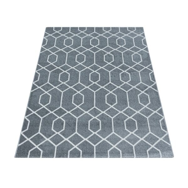 Loper Vloerkleed Laagpolig Piramide Design Grijs
