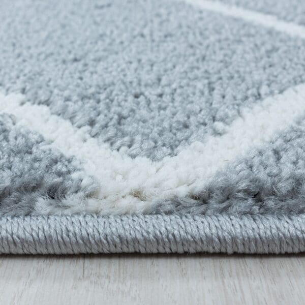 Loper Vloerkleed Laagpolig Piramide Design Grijs