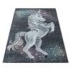 Kindervloerkleed Unicorn Design Laagpolig Grijs