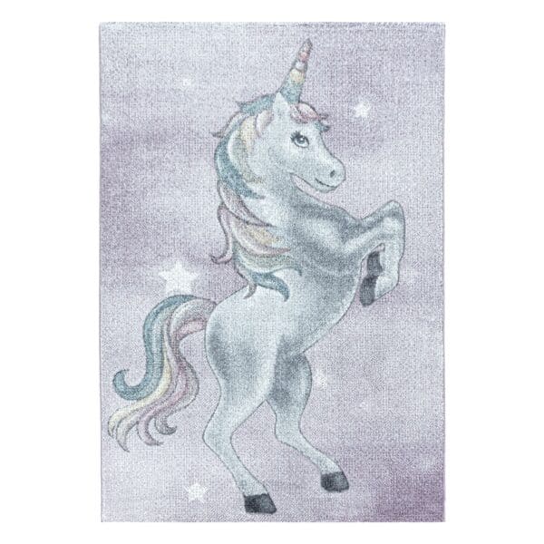 Kindervloerkleed Unicorn Design Laagpolig Paars