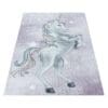 Kindervloerkleed Unicorn Design Laagpolig Paars