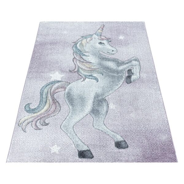 Kindervloerkleed Unicorn Design Laagpolig Paars