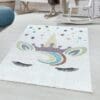 3520.jpg Kindervloerkleed Unicorn voor Kinderkamer Wit