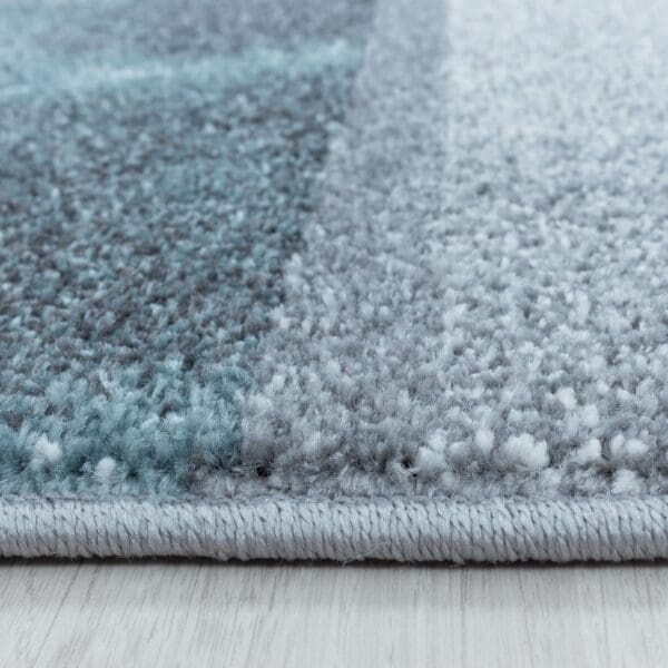 Loper Vloerkleed Laagpolig Vierkant Design Blauw