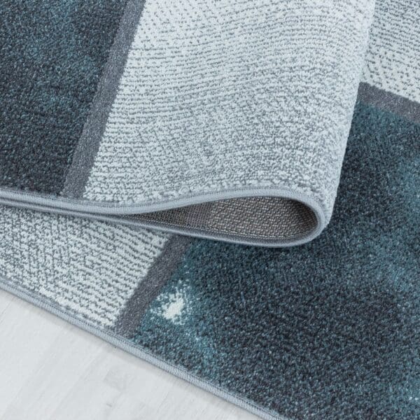 Loper Vloerkleed Laagpolig Vierkant Design Blauw