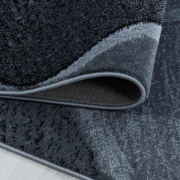 Loper Vloerkleed Laagpolig Ovaal Design Zwart