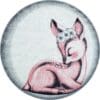 Rond Kindervloerkleed Bambi voor Kinderkamer Roze