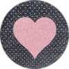 Kindervloerkleed met Hartje voor Kinderkamer Roze