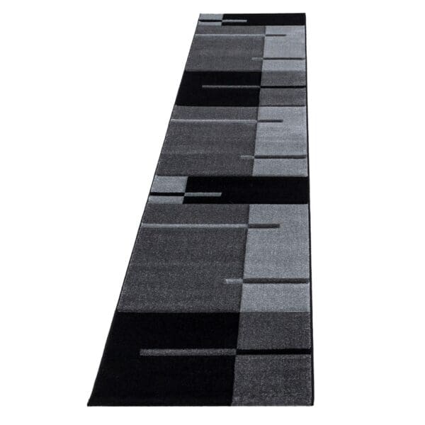 4105.jpg Loper Vloerkleed Laagpolig Grafisch Design Grijs