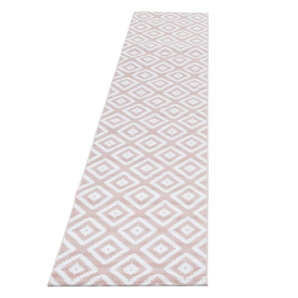 Loper Vloerkleed Laagpolig Grafisch Design Roze