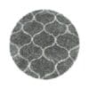 Rond Vloerkleed Modern Hoogpolig Grafisch Design Grijs
