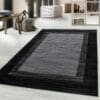 Loper Vloerkleed Vierkant Design Zwart