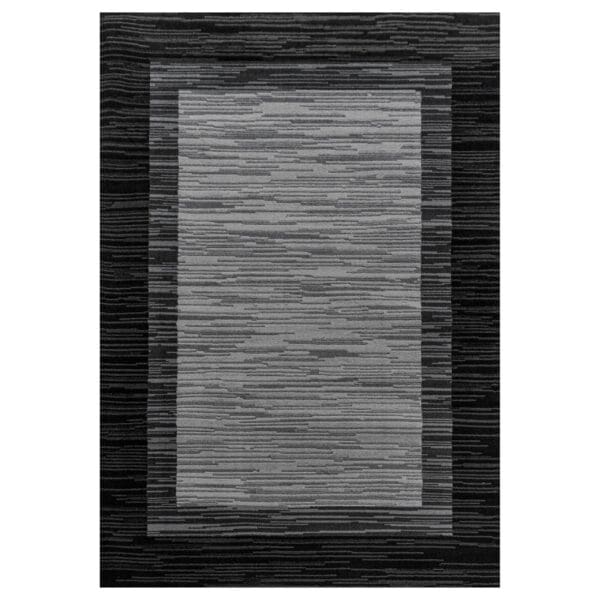 Loper Vloerkleed Vierkant Design Zwart