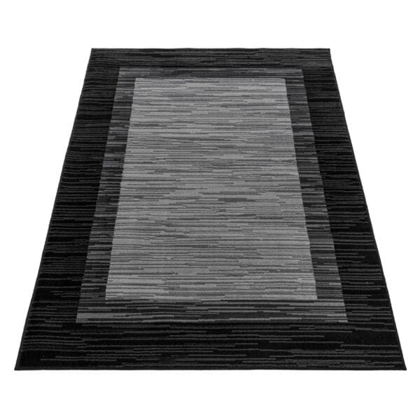 Loper Vloerkleed Vierkant Design Zwart