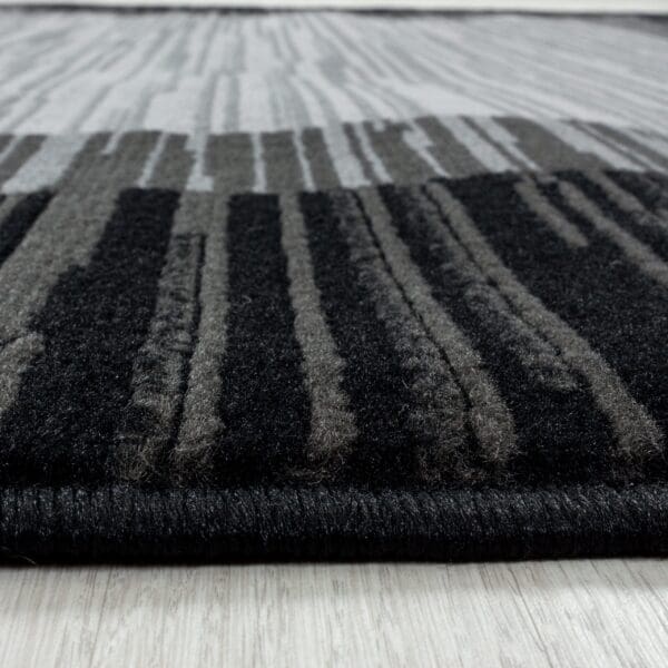 Loper Vloerkleed Vierkant Design Zwart