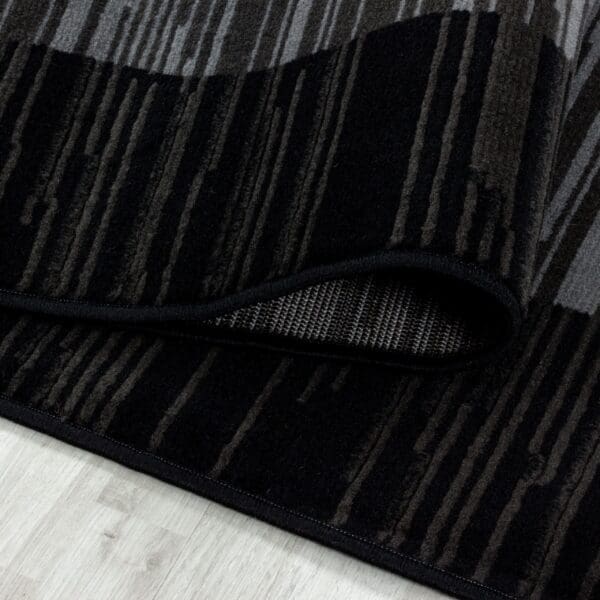 Loper Vloerkleed Vierkant Design Zwart