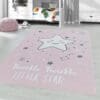 Kindervloerkleed Twinkle Twinkle Little Star voor Kinderkamer Roze