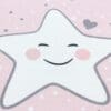 Kindervloerkleed Twinkle Twinkle Little Star voor Kinderkamer Roze