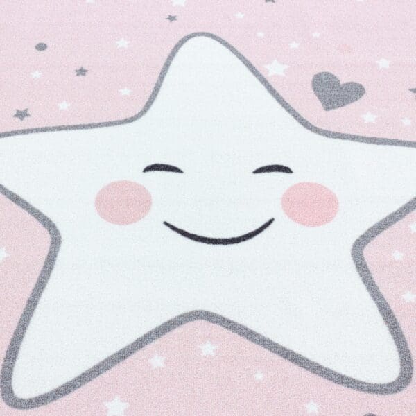 Kindervloerkleed Twinkle Twinkle Little Star voor Kinderkamer Roze