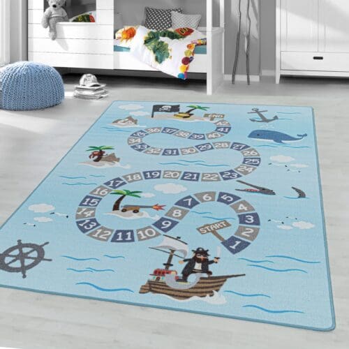Kindervloerkleed Kapiten voor Kinderkamer Blauw