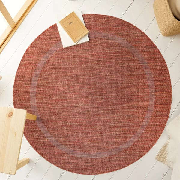 Rond binnen- en buitenkleed - Edge Line Bruin/Terra
